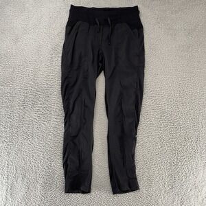 Lululemon Street to Studio Pants Womens 6 Black Slim Fit Micro Stripe Stretch